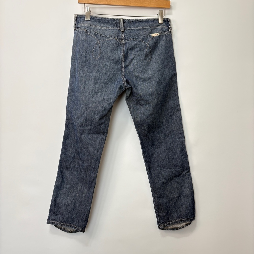 Vintage Calvin Klein Jeans 90’s Capri 23.5” Blue Gray distinctive back pocket 28
